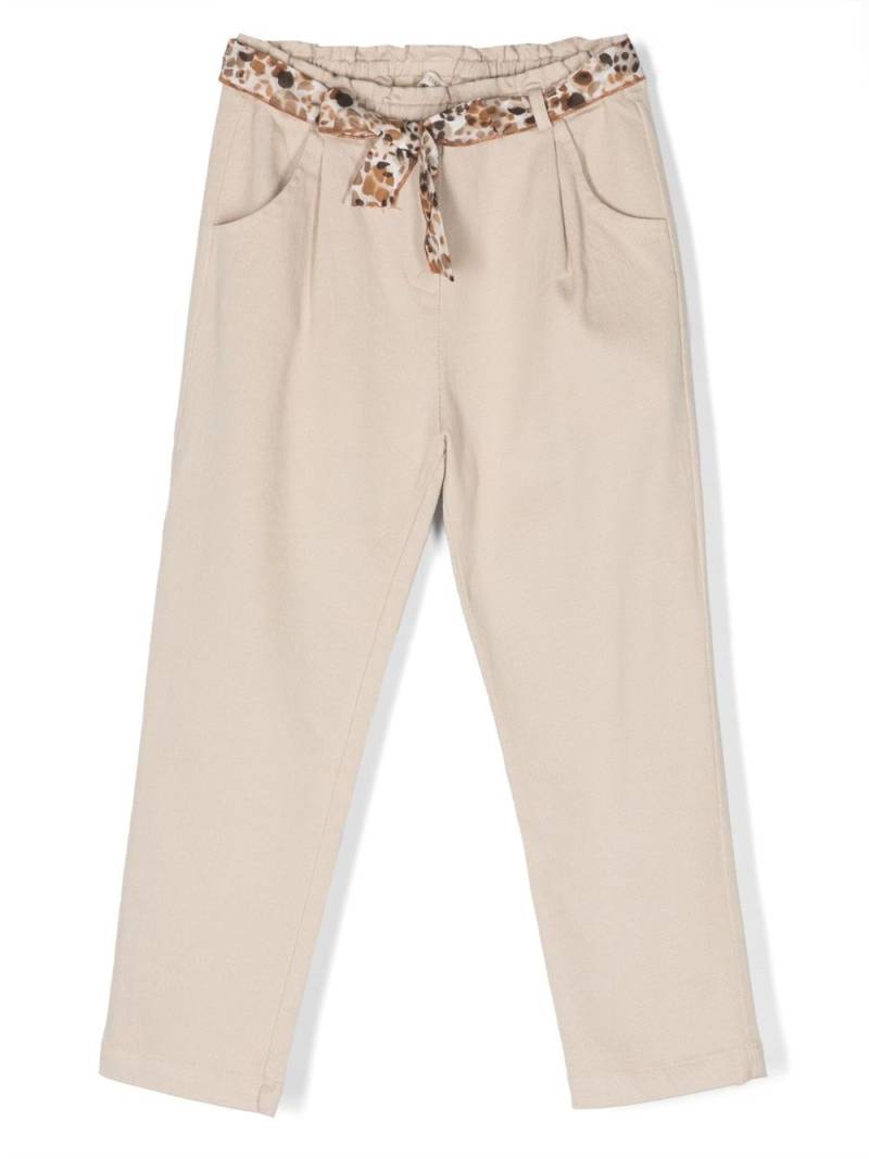 Zhoe & Tobiah animal-print belt trousers - Neutrals von Zhoe & Tobiah