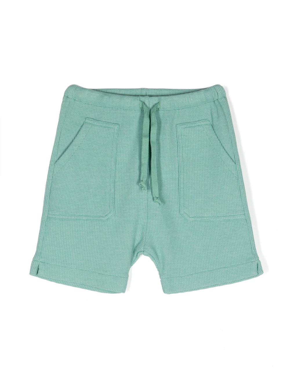 Zhoe & Tobiah drawstring-waistband waffle shorts - Green