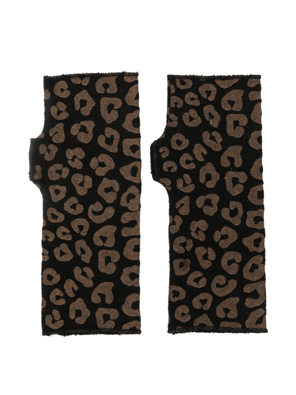 Zhoe & Tobiah leopard-print cotton-blend mittens - Brown von Zhoe & Tobiah