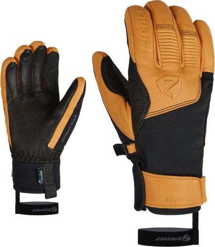 Ziener GANZENBERG AS AW Skihandschuh - black/tan (Grösse: US 10) von Ziener