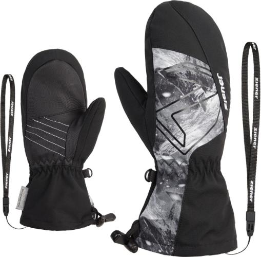 Ziener LAVALINO AS AW Kinder Skihandschuh - black.grey mounta (Grösse: US 5.5) von Ziener