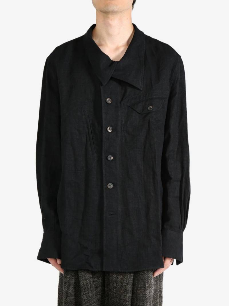 Ziggy Chen asymmetric-collar shirt - Black von Ziggy Chen