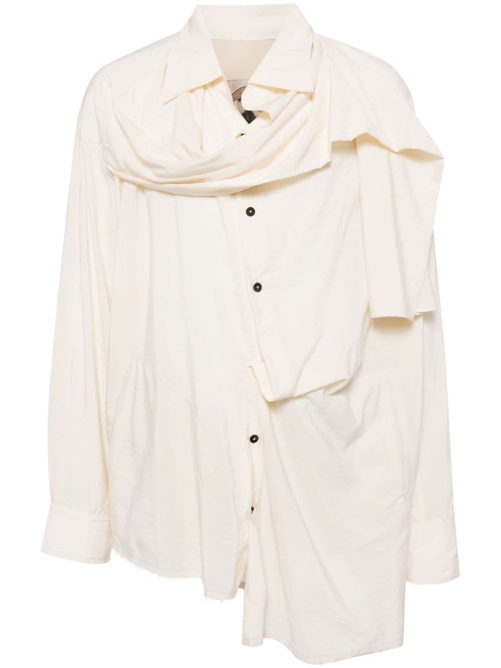 Ziggy Chen asymmetric-hem long-sleeve shirt - Neutrals von Ziggy Chen