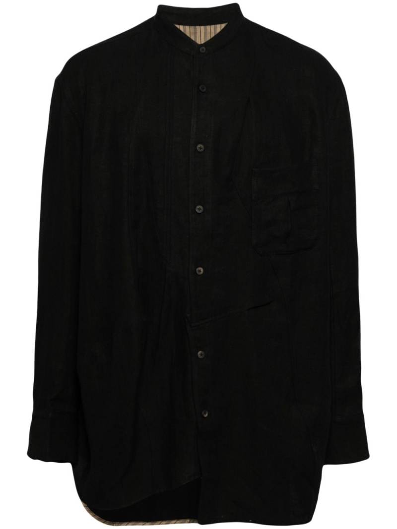 Ziggy Chen asymmetric pleated shirt - Black von Ziggy Chen