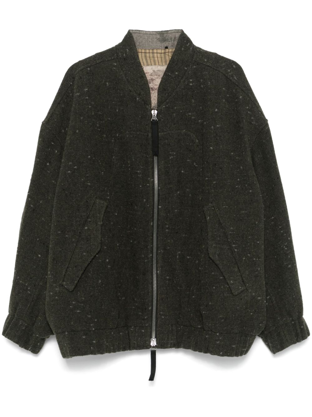 Ziggy Chen bouclé bomber jacket - Green von Ziggy Chen