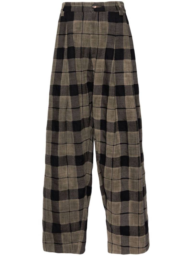 Ziggy Chen checked straight-leg trousers - Grey von Ziggy Chen