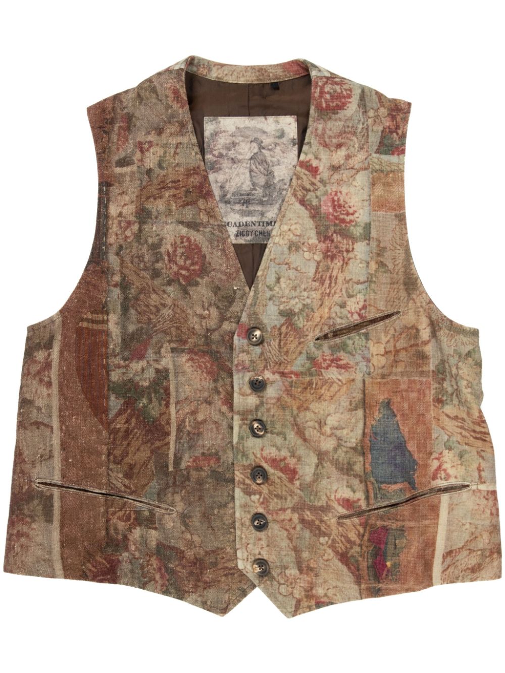 Ziggy Chen digital-print waistcoat - Neutrals von Ziggy Chen