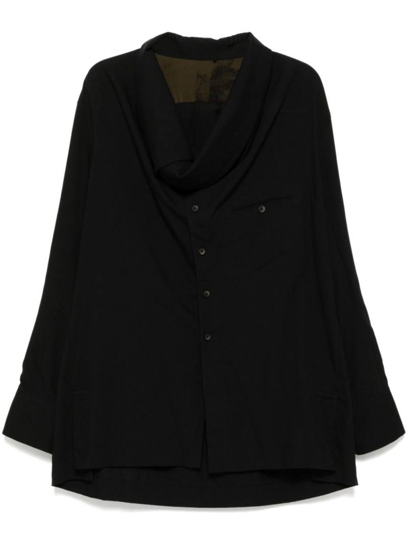 Ziggy Chen draped long-sleeves shirt - Black von Ziggy Chen