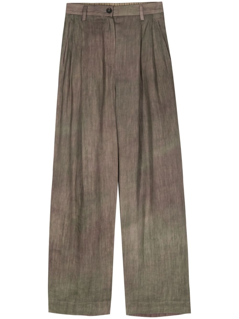 Ziggy Chen dyed wide-leg trousers - Neutrals von Ziggy Chen