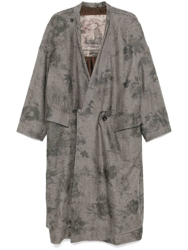 Ziggy Chen floral-print coat - Grey von Ziggy Chen