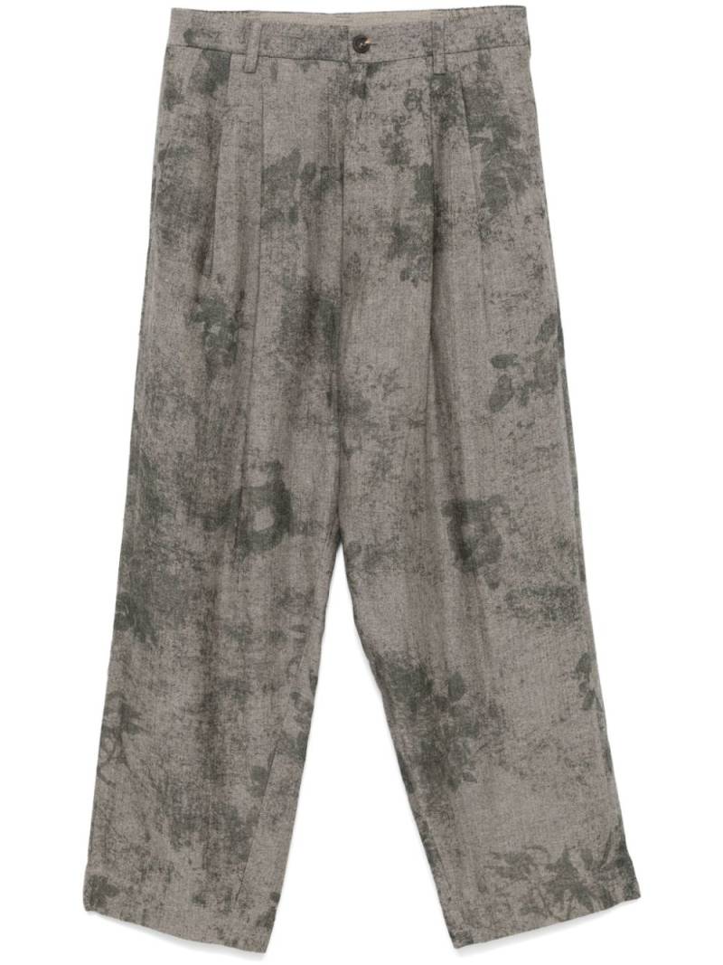 Ziggy Chen herringbone-pattern trousers - Grey von Ziggy Chen