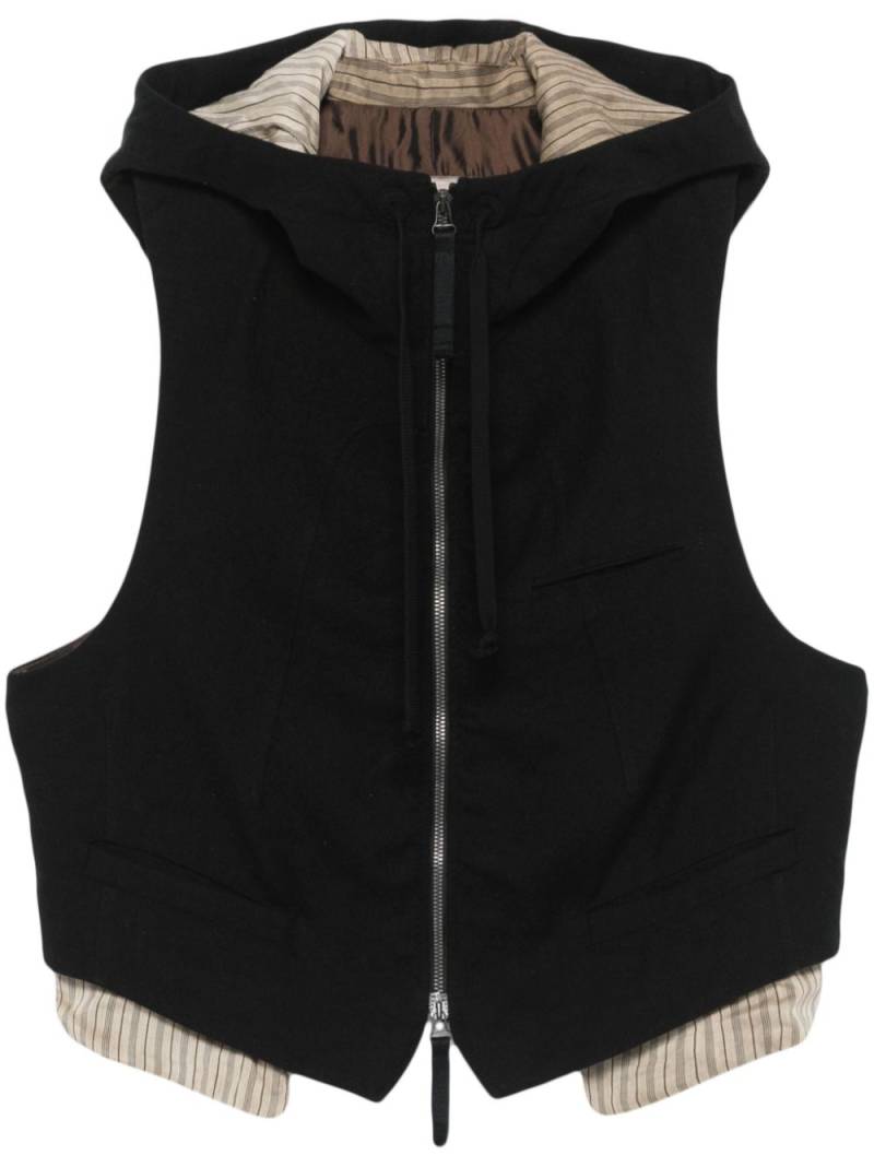 Ziggy Chen hooded waistcoat - Black von Ziggy Chen