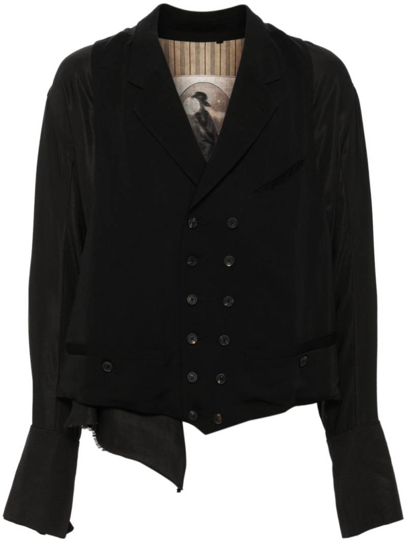 Ziggy Chen layered-effect double-breasted blazer - Black von Ziggy Chen