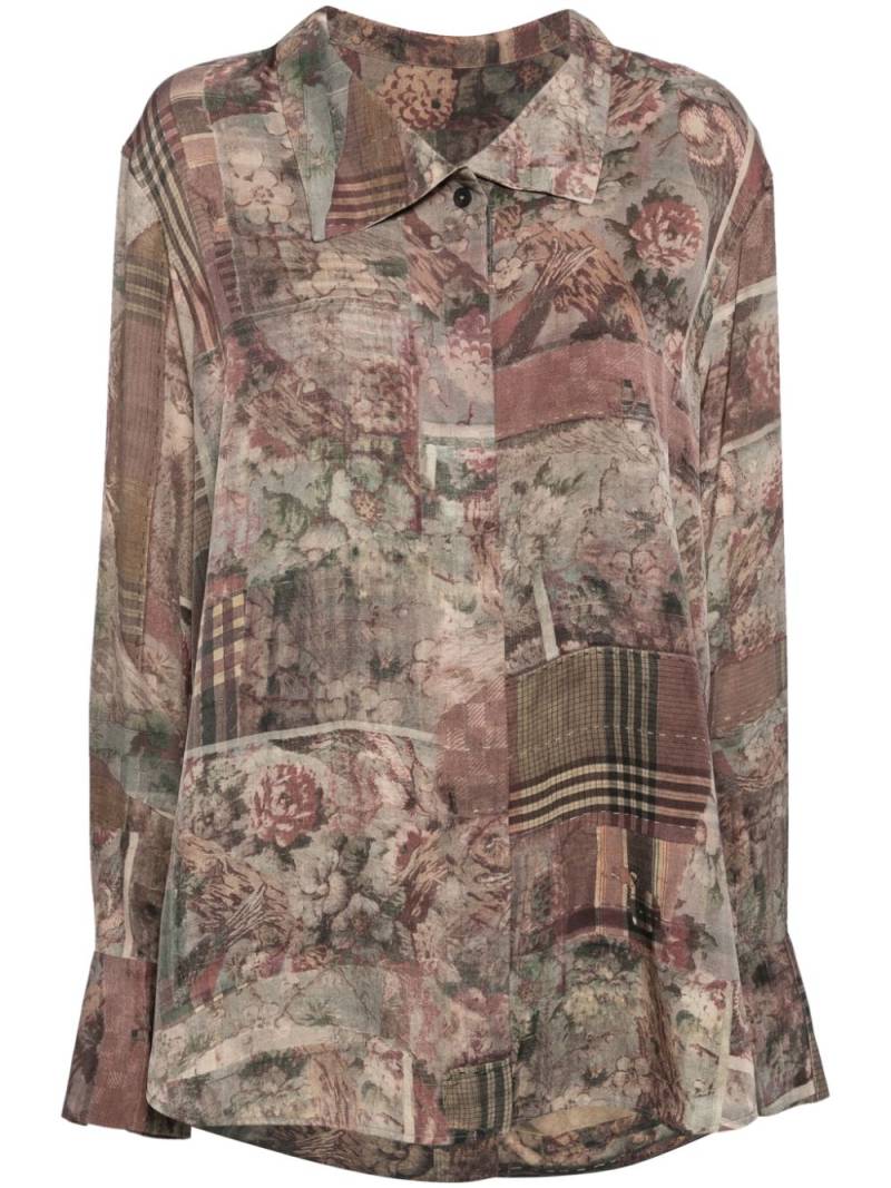 Ziggy Chen liberty-printed shirt - Brown von Ziggy Chen