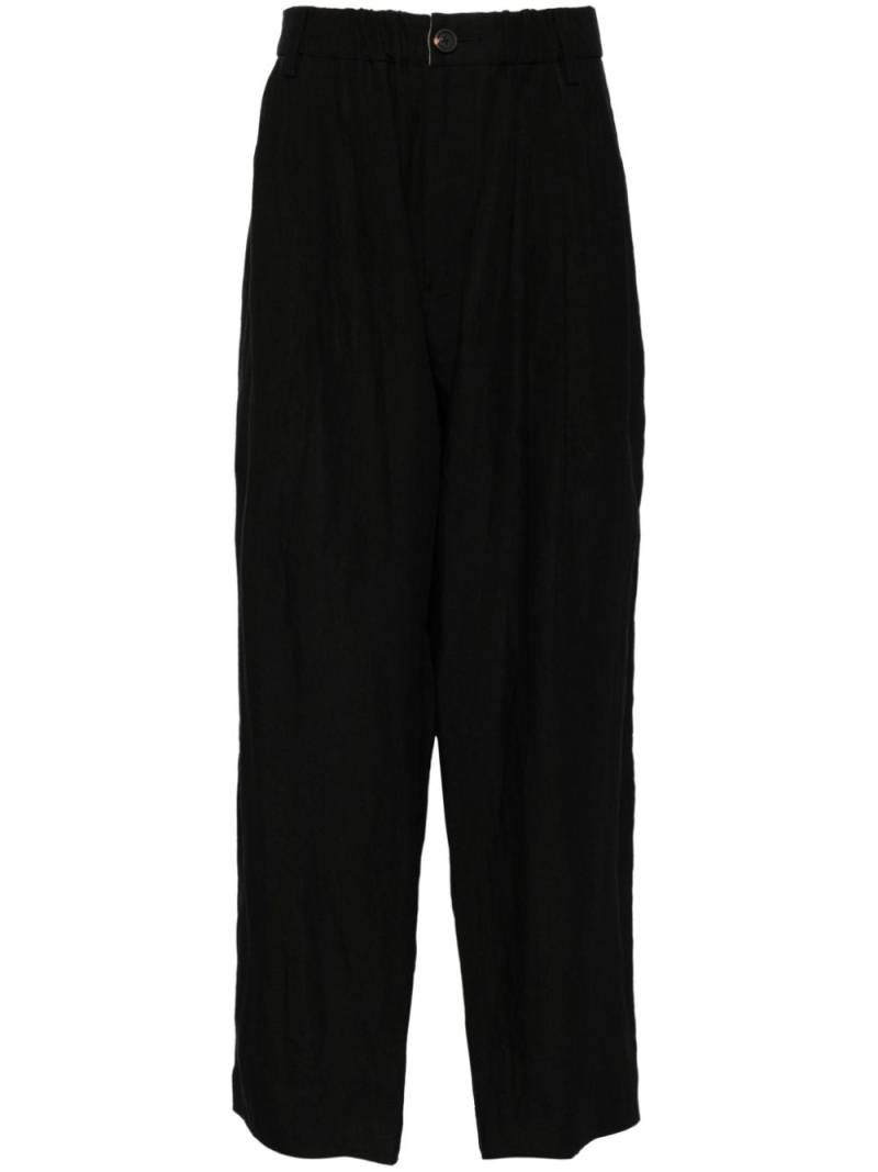 Ziggy Chen linen loose-leg trousers - Black von Ziggy Chen