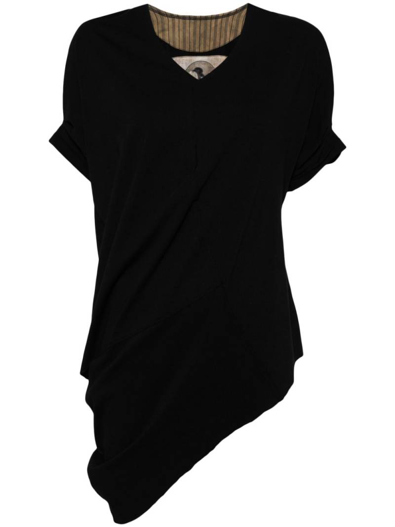 Ziggy Chen patchwork V-neck top - Black von Ziggy Chen