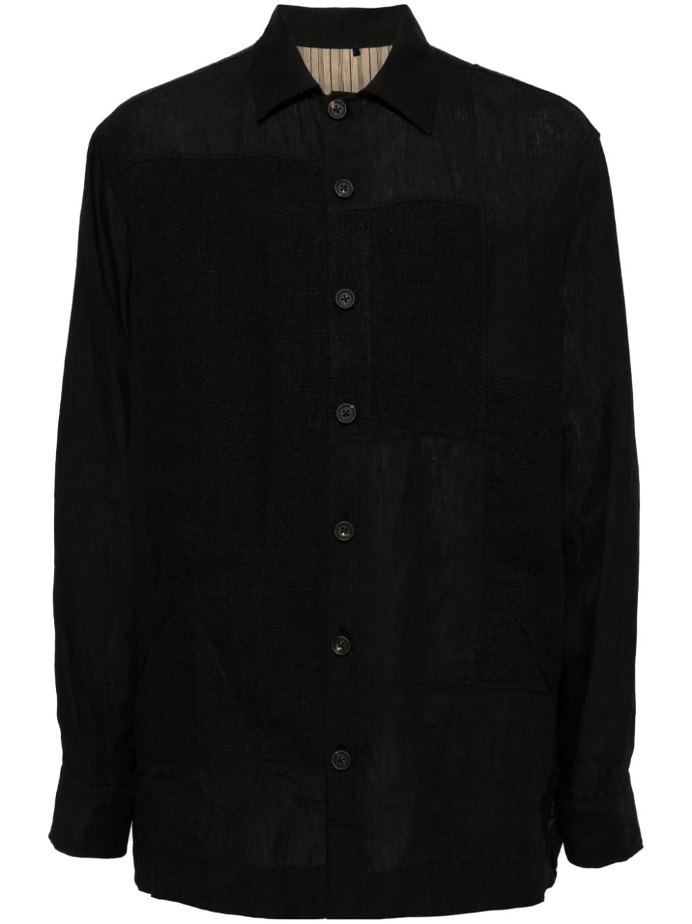 Ziggy Chen patchwork shirt - Black von Ziggy Chen