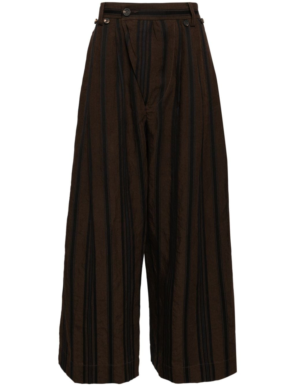 Ziggy Chen striped wide-leg trousers - Brown von Ziggy Chen