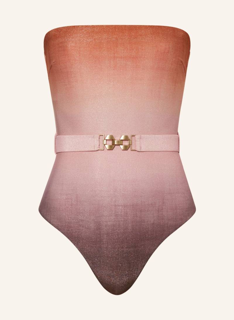 Zimmermann Bandeau-Badeanzug Golden pink von Zimmermann