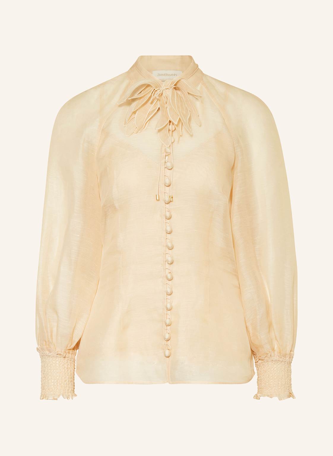 Zimmermann Bluse Mit Leinen Und Seide beige von Zimmermann