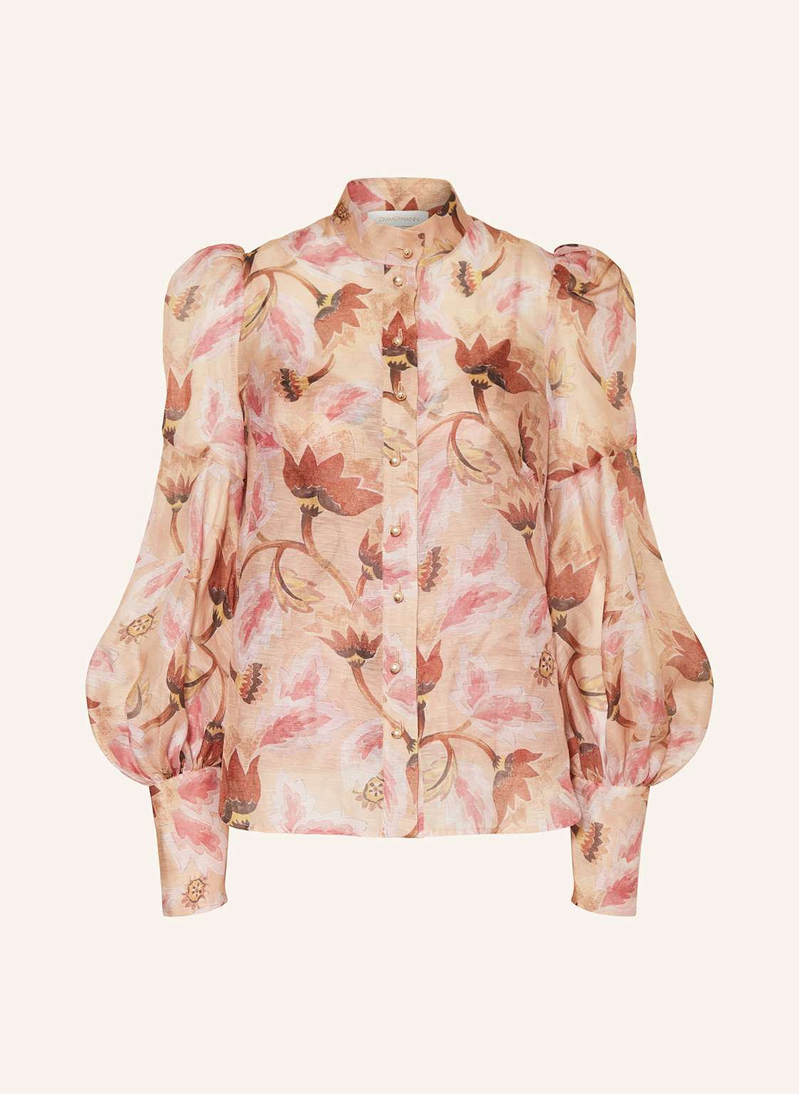 Zimmermann Bluse Mit Leinen Und Seide rosa von Zimmermann