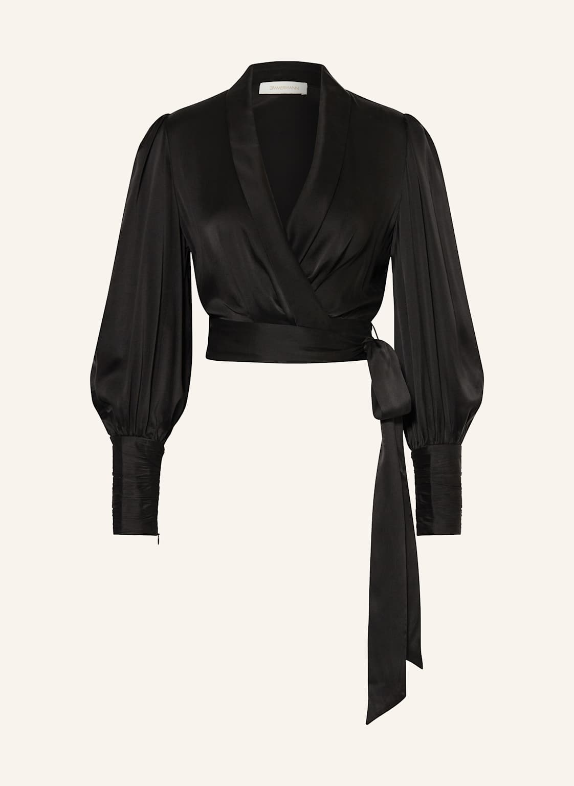Zimmermann Cropped-Wickelbluse Aus Seide schwarz Zimmermann Cropped-Wickelbluse Aus Seide schwarz von Zimmermann