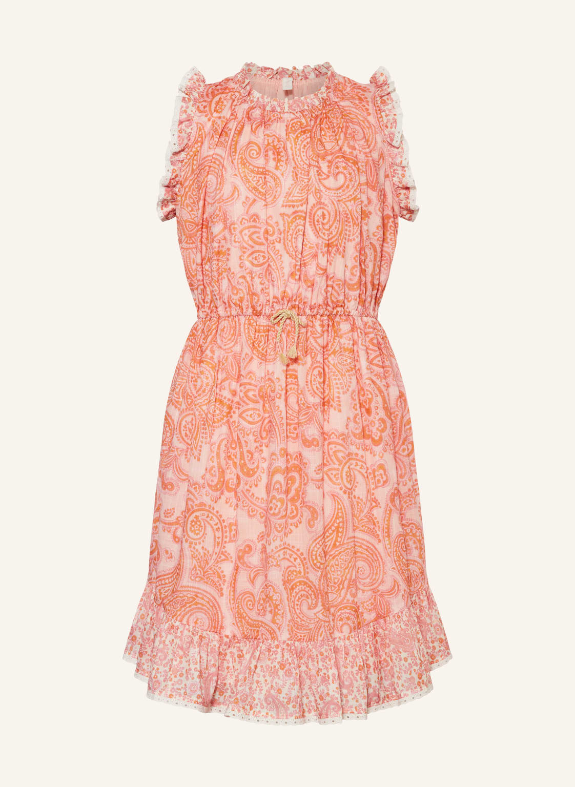 Zimmermann Kleid Ottie Mit Lochspitze Und Rüschen pink von Zimmermann