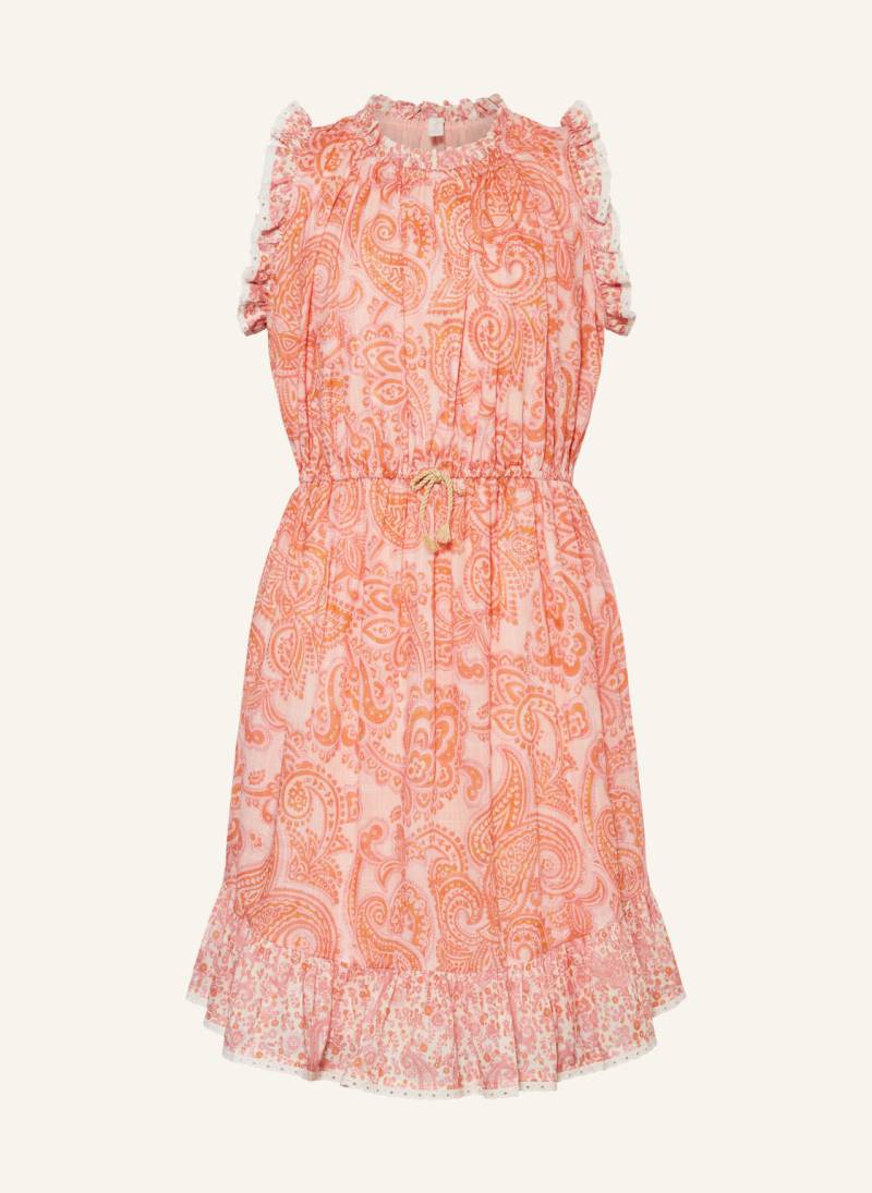 Zimmermann Kleid Ottie Mit Lochspitze Und Rüschen pink von Zimmermann