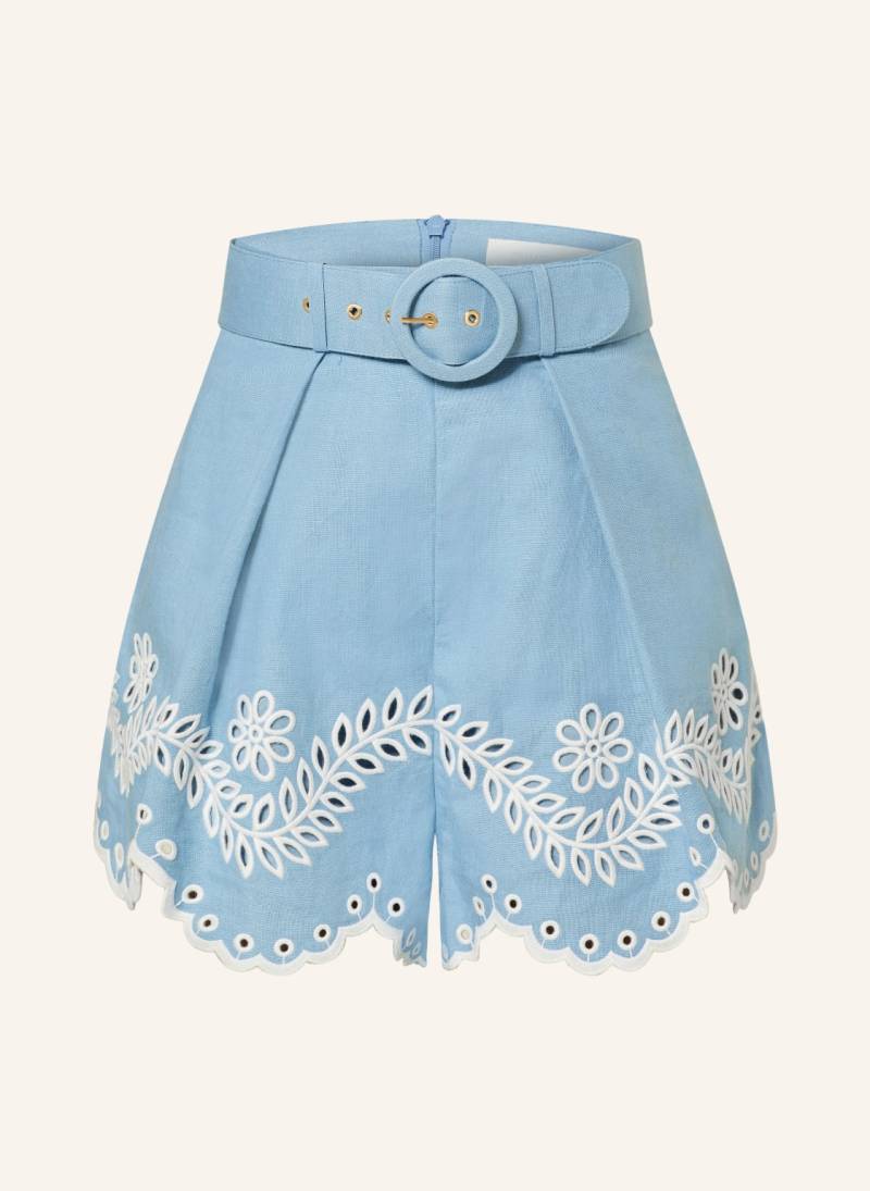 Zimmermann Leinenshorts Junie blau von Zimmermann