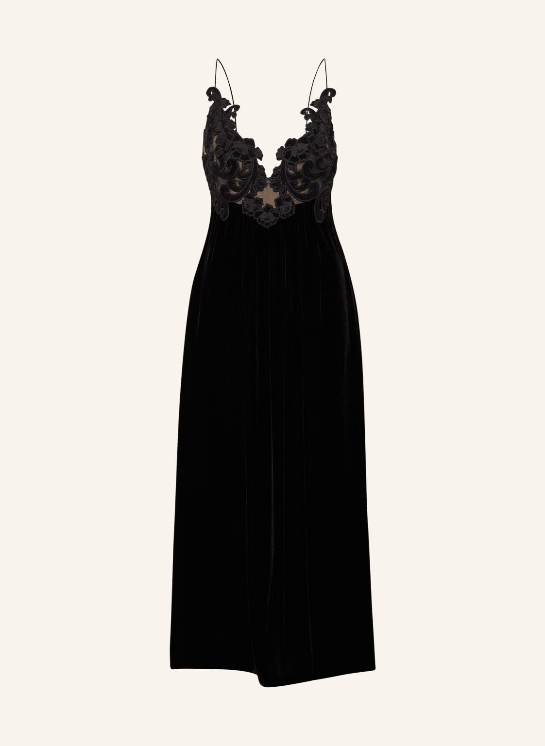 Zimmermann Samtkleid Sensory Mit Spitze schwarz von Zimmermann