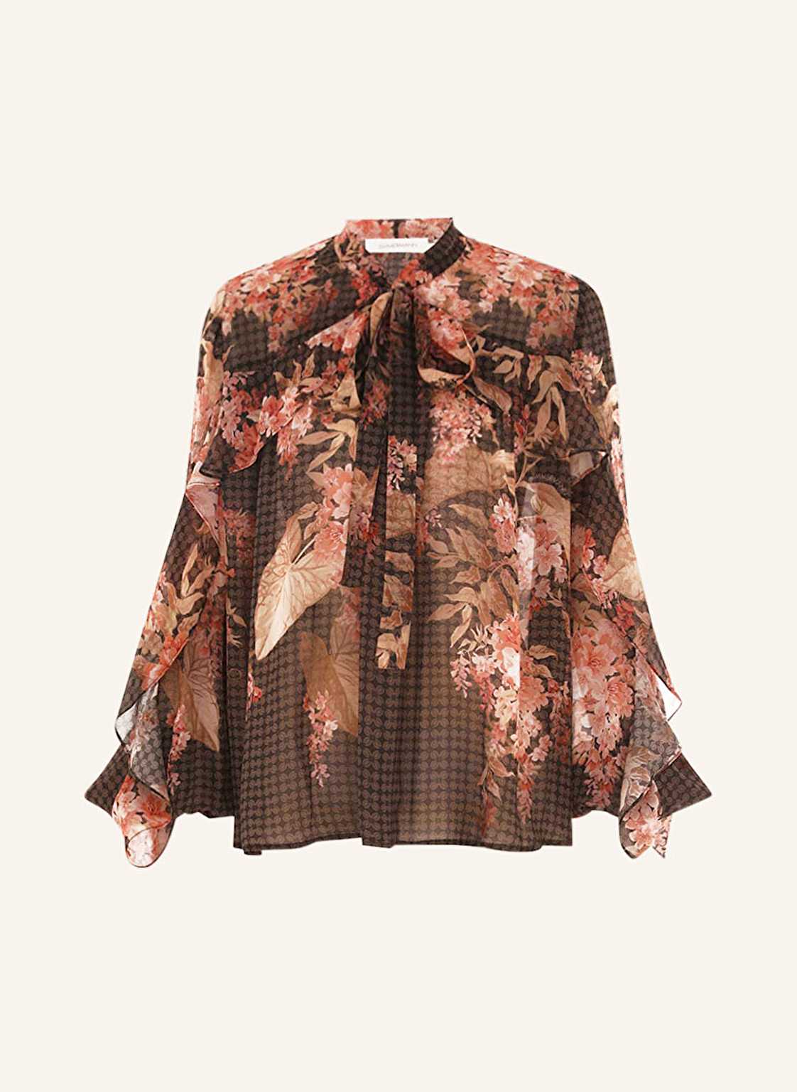 Zimmermann Schluppenbluse Mit Volants schwarz von Zimmermann