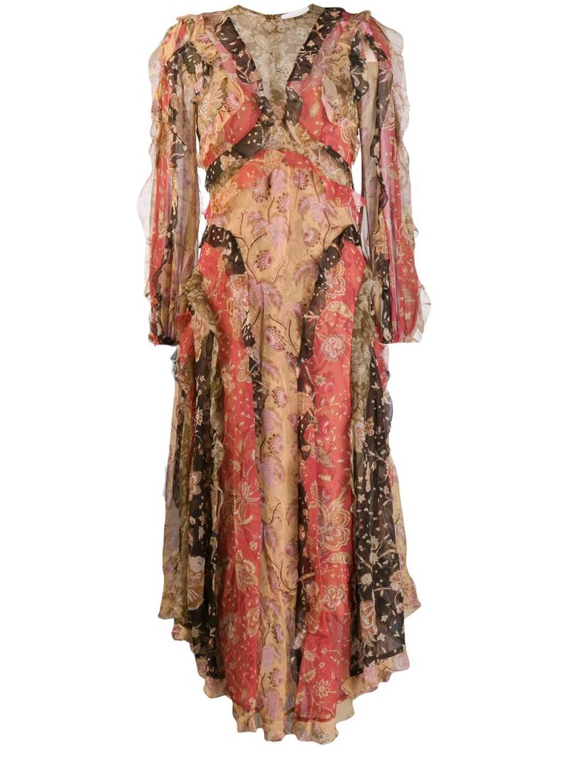 ZIMMERMANN floral patchwork dress - Orange von ZIMMERMANN