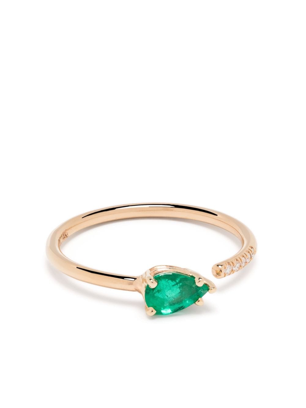 Zoë Chicco 14kt yellow gold emerald and diamond open ring von Zoë Chicco