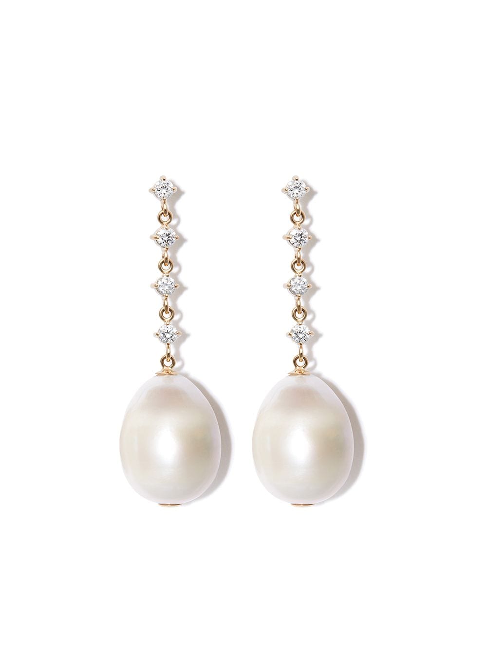 Zoë Chicco 14kt yellow gold pearl diamond earrings von Zoë Chicco