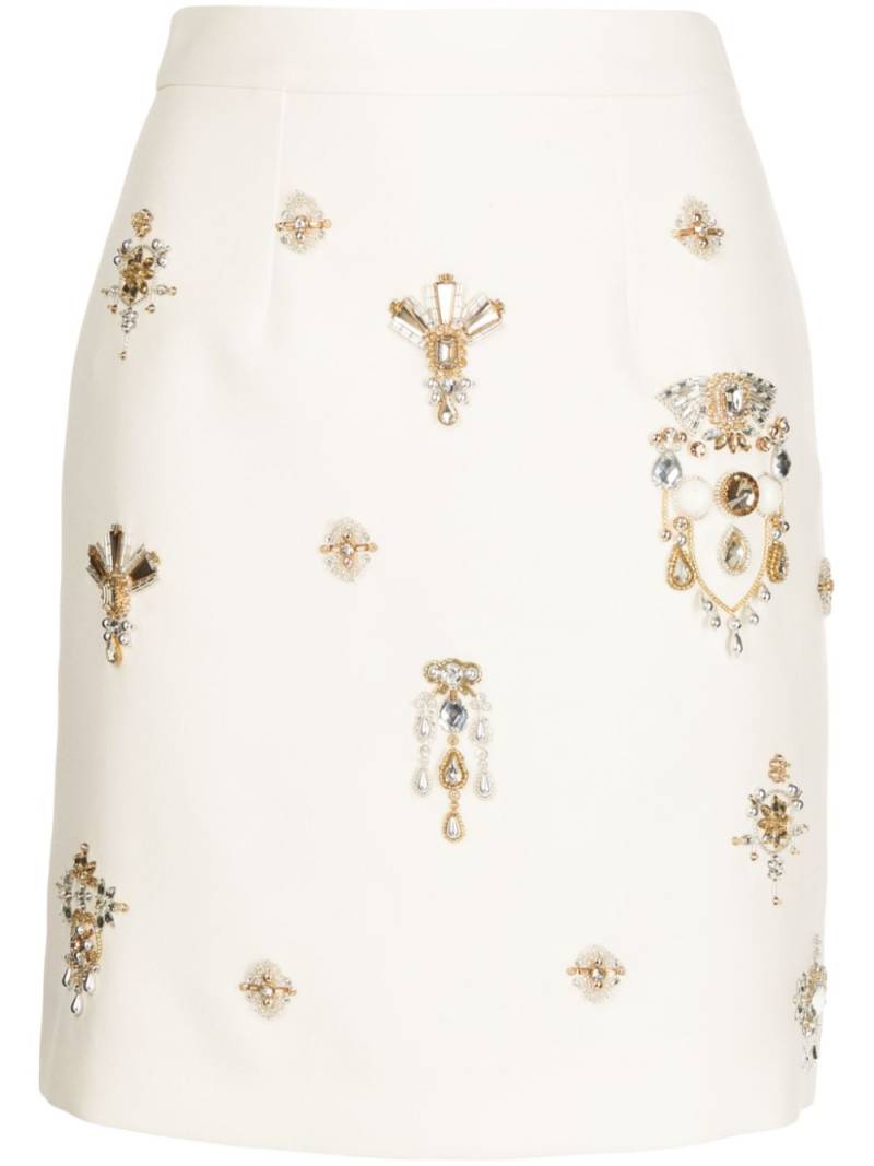 Zuhair Murad jewel-embellished silk miniskirt - White von Zuhair Murad