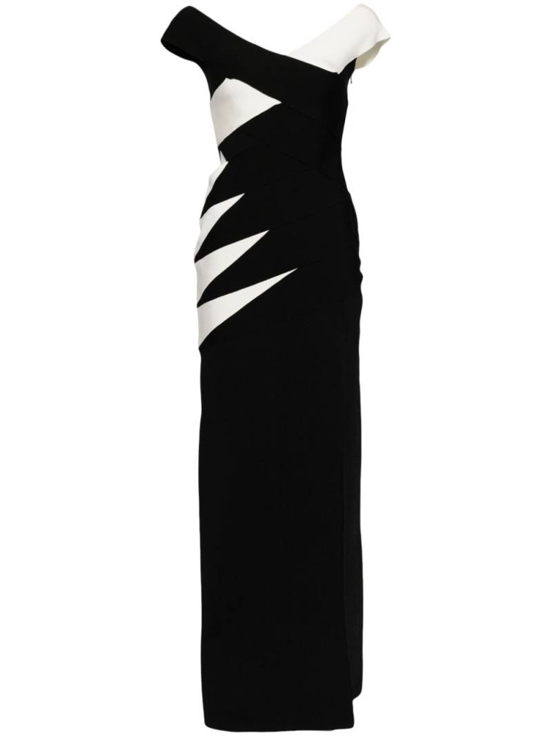 Zuhair Murad off-shoulder panelled gown - Black von Zuhair Murad