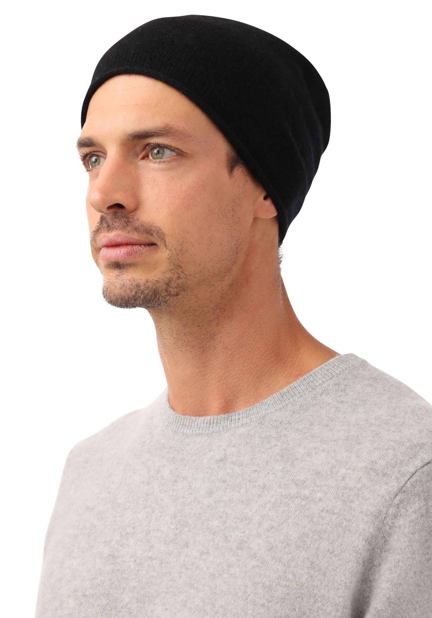 Zwillingsherz Beanie, aus Kashmir, mit kleinem Rollrand von Zwillingsherz