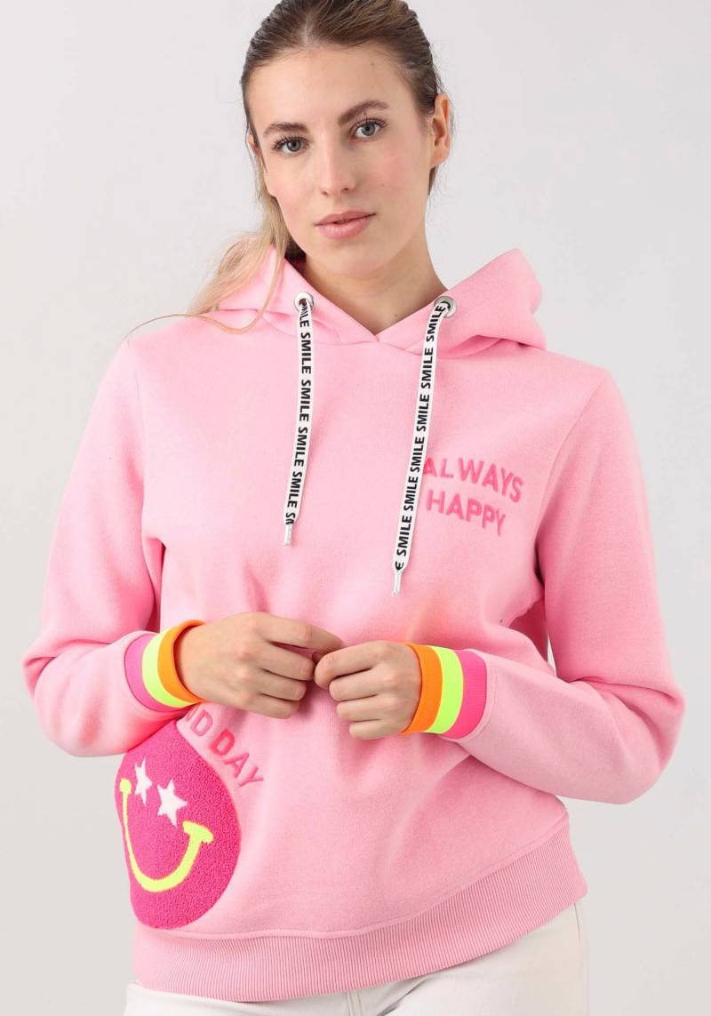 Zwillingsherz Hoodie »Always Happy«, mit Smiley Aufdruck aus Frottee und Neon Details von Zwillingsherz