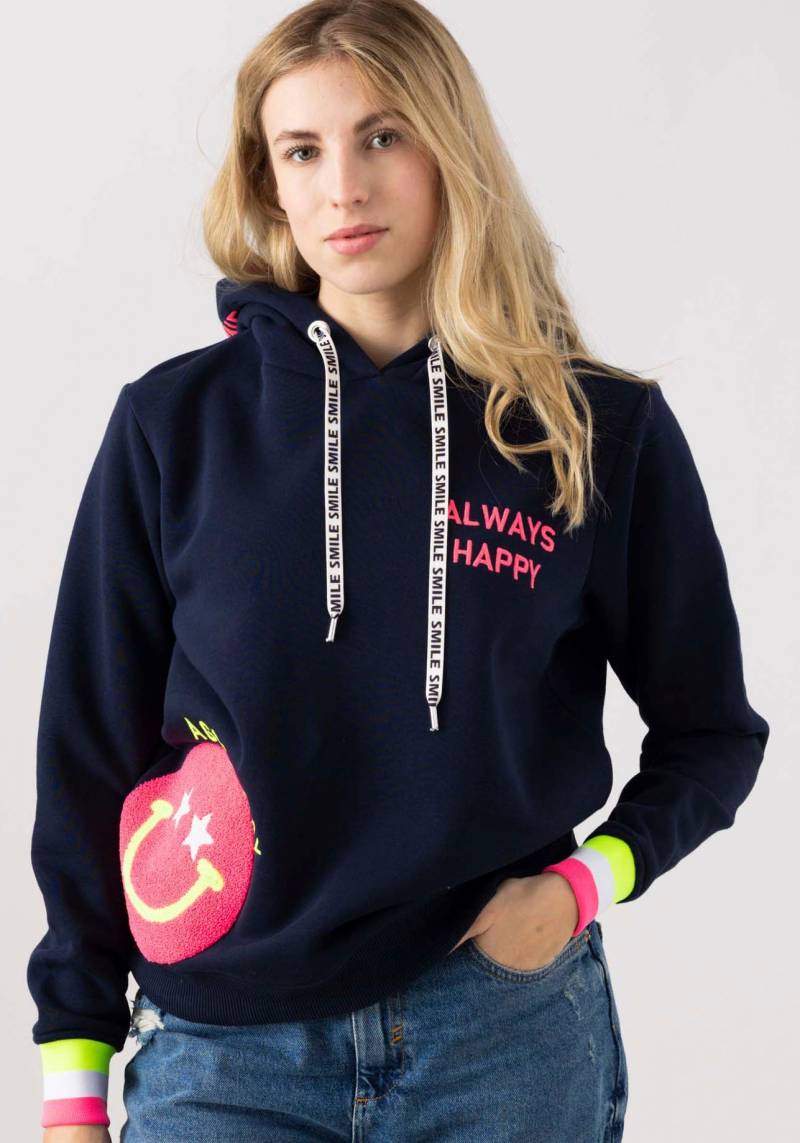 Zwillingsherz Hoodie »Always Happy«, Hoodiebänder mit Aufdruck von Zwillingsherz