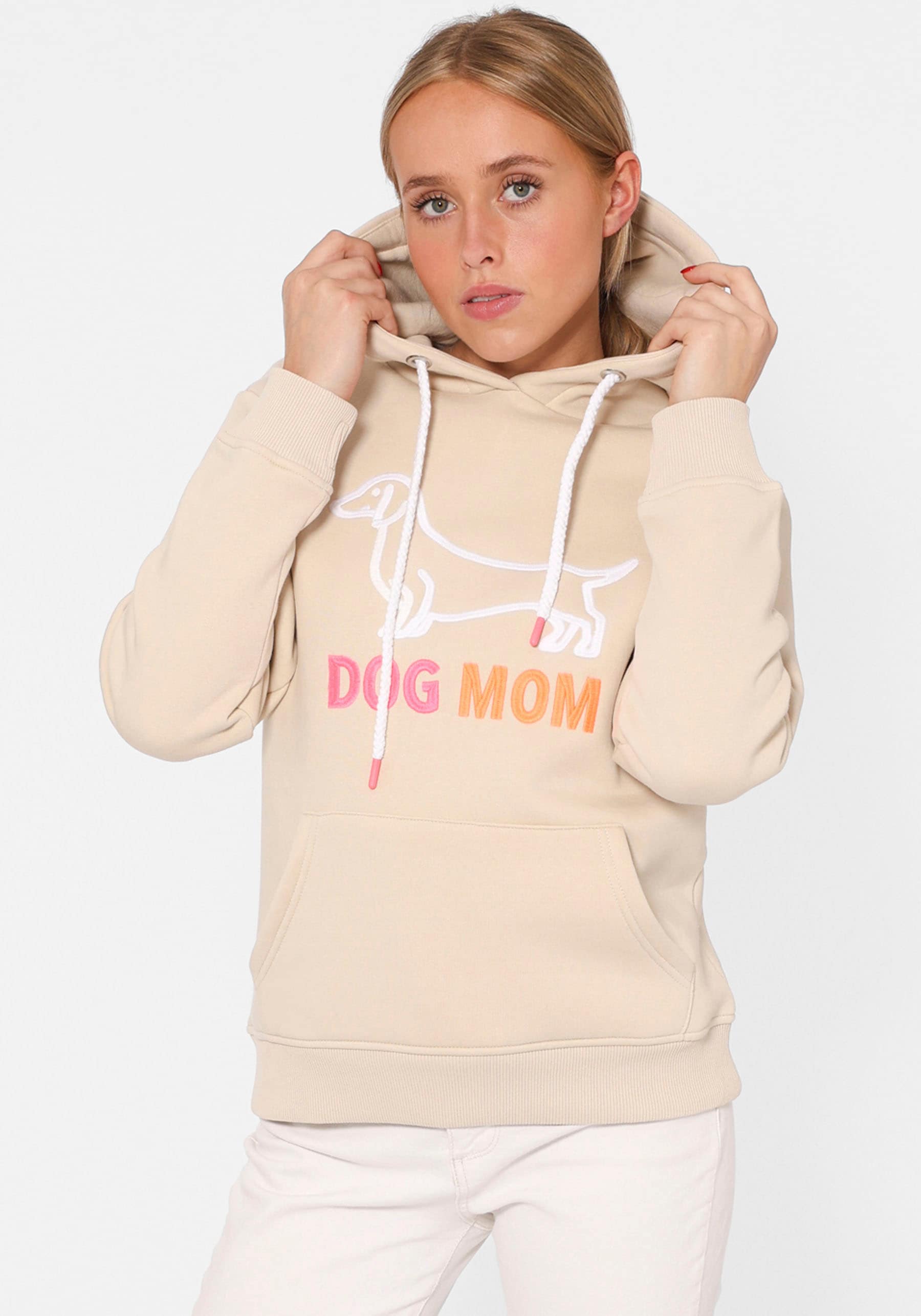 Zwillingsherz Hoodie »"Dog Mom"«, mit gesticktem Hundemotiv und Fronttasche von Zwillingsherz