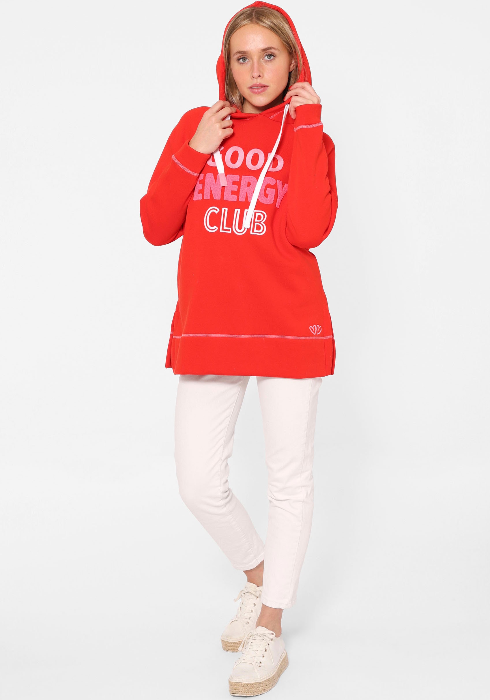 Zwillingsherz Hoodie »"Good Energy Club"«, Oversized mit Kapuze und Front und Back Motiv von Zwillingsherz