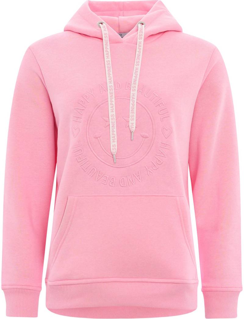 Zwillingsherz Hoodie »Happy and Beautiful«, mit gleichfarbiger Smiley-Stickerei und Bindebänder mit Schriftzug von Zwillingsherz