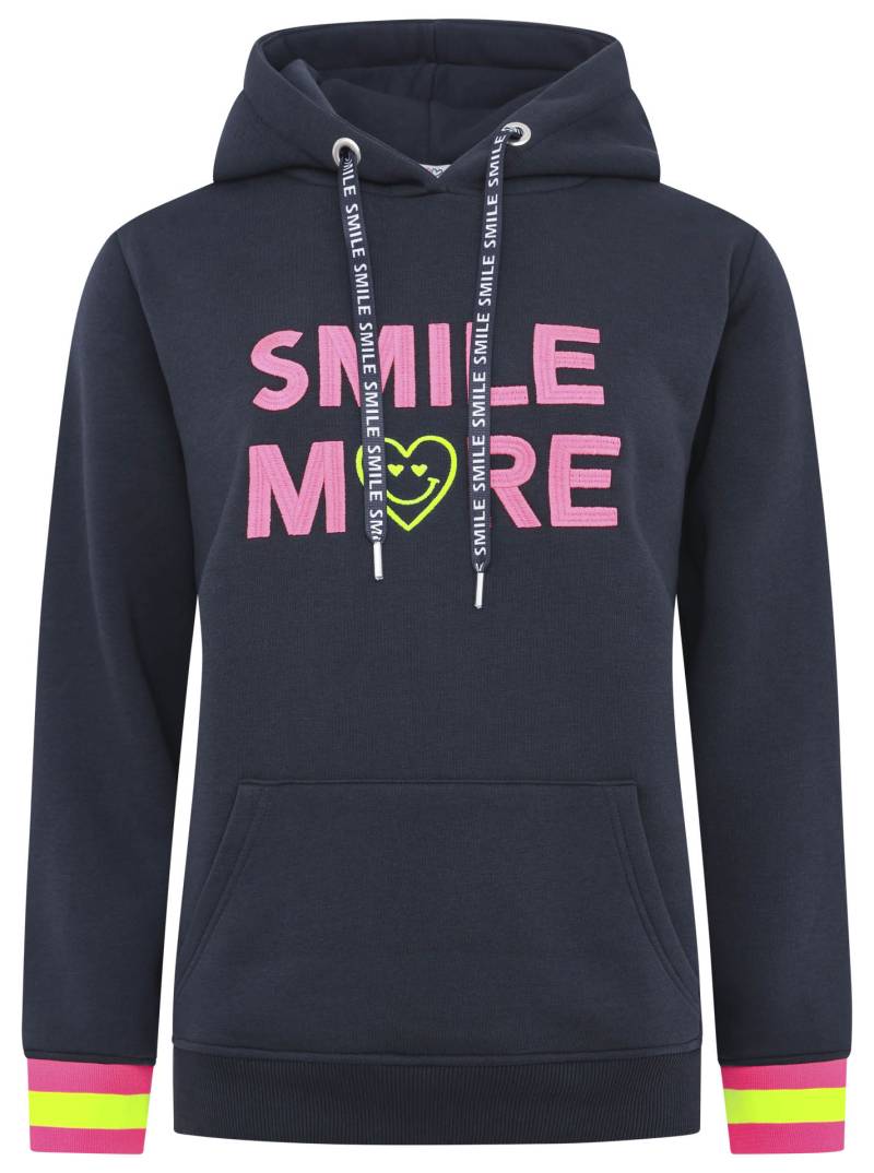 Zwillingsherz Hoodie »"Smile More"«, miz fröhlicher Stickerei und Neonbündchen von Zwillingsherz