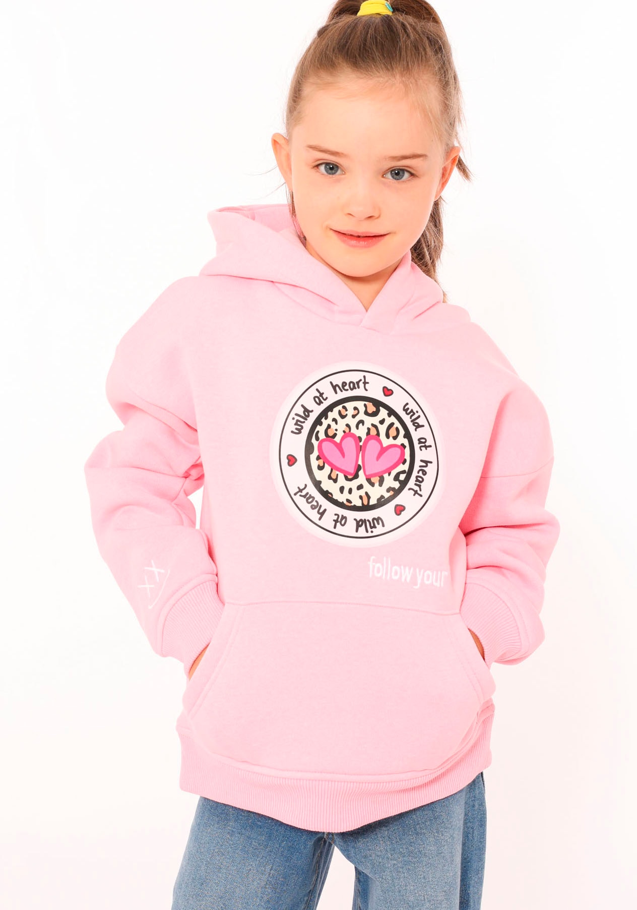 Zwillingsherz Hoodie »"Kelly-Kids"«, mit rundem Leo Motiv für Mädchen von Zwillingsherz