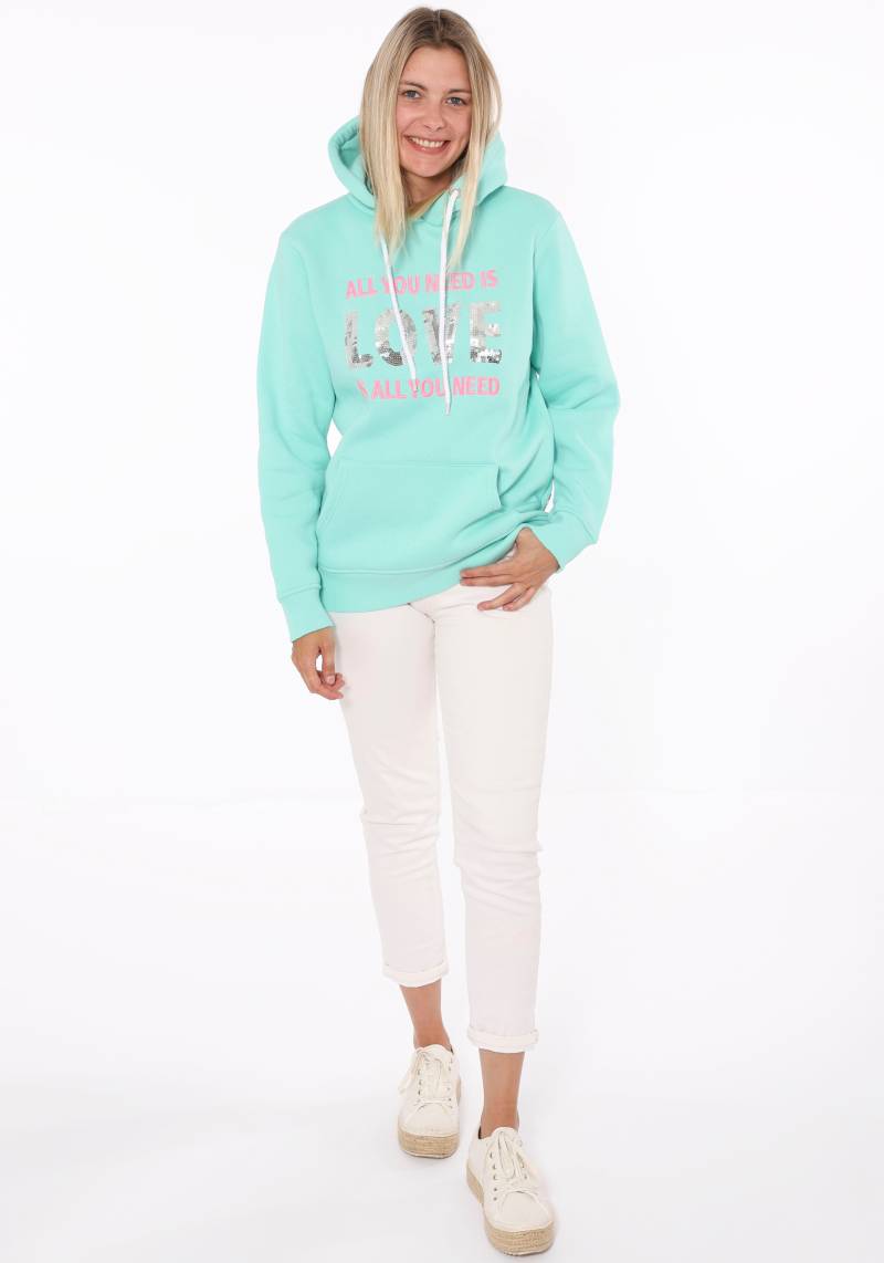 Zwillingsherz Hoodie »"Love is all you need ZH"«, mit Kordel und Pailletten von Zwillingsherz