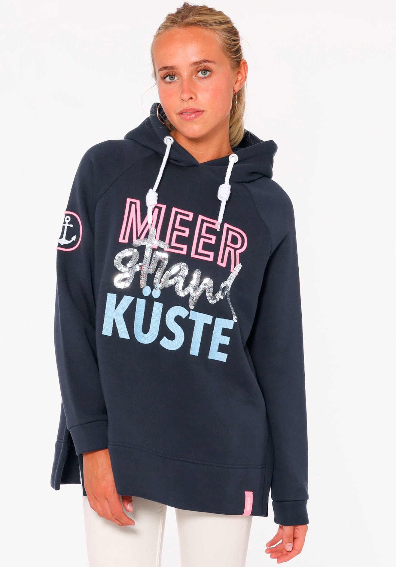 Zwillingsherz Hoodie »Meer Strand Küste«, mit auffälligem Schriftzug-Print von Zwillingsherz