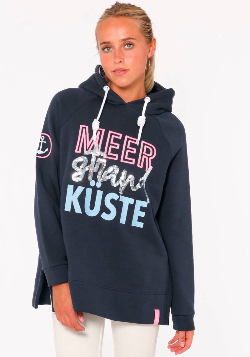 Zwillingsherz Hoodie »Meer Strand Küste«, mit auffälligem Schriftzug-Print von Zwillingsherz