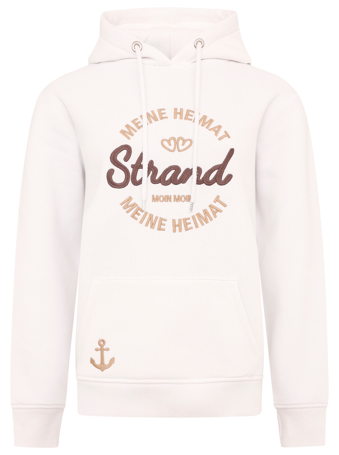 Zwillingsherz Hoodie »"Meine Heimat"«, mit aufgesticktem "Strand"-Schriftzug vorne und hinten von Zwillingsherz