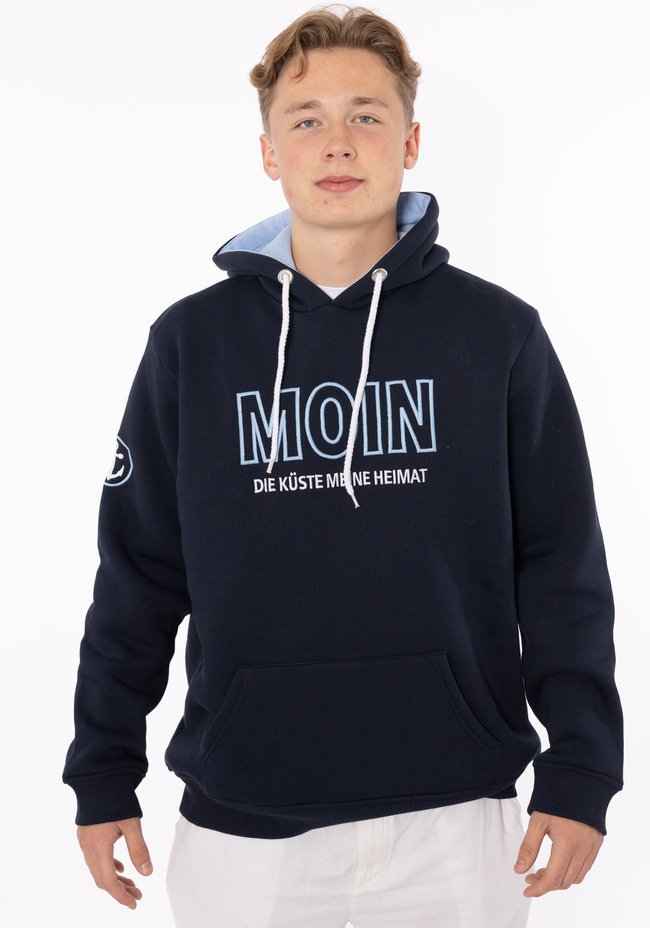 Zwillingsherz Hoodie »"Moin"«, auffälliger Schriftzug und Anker am Arm von Zwillingsherz