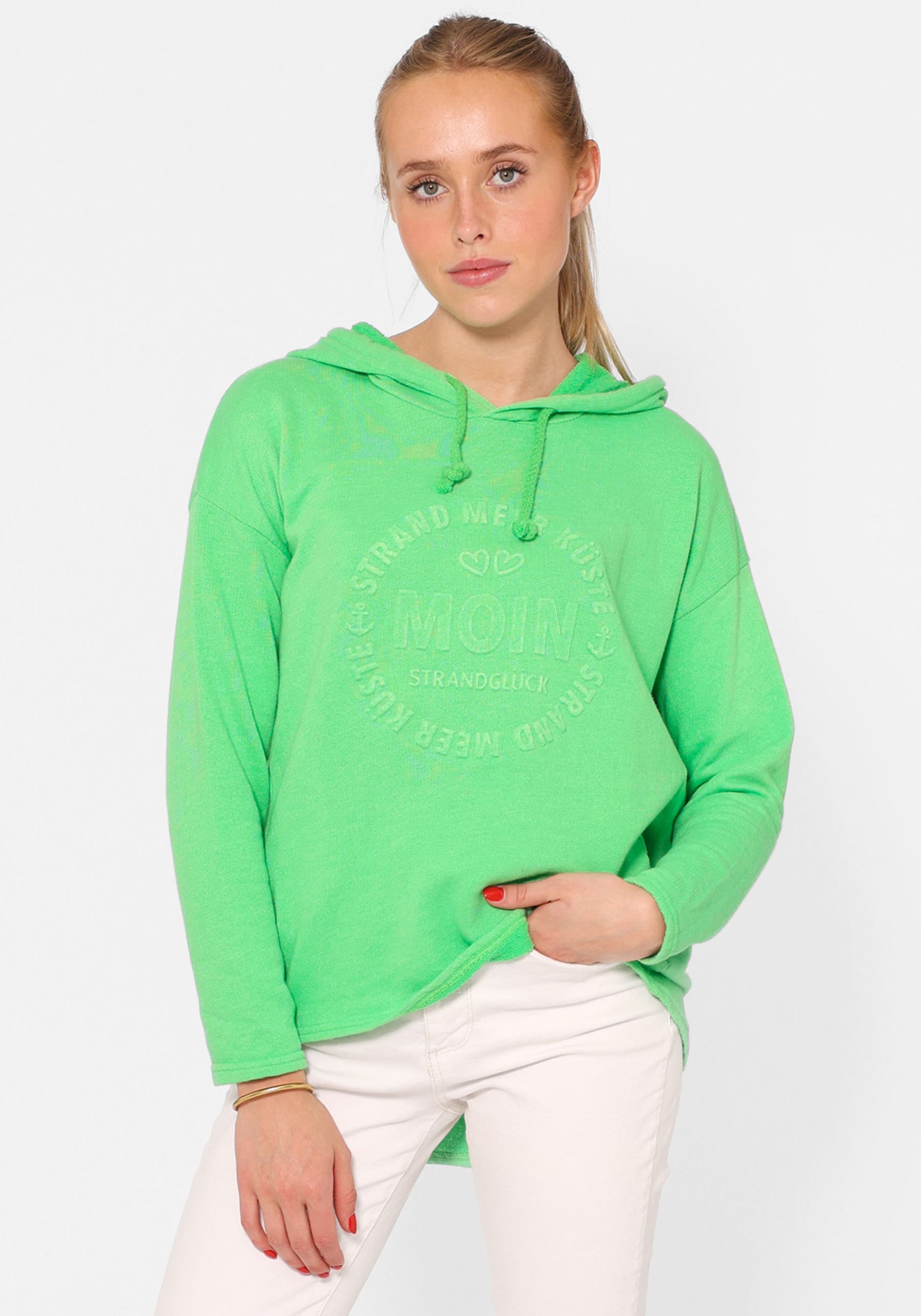 Zwillingsherz Hoodie »Hoodie Stempeldruck "Moin"«, mit Kapuze, Frontdruck von Zwillingsherz